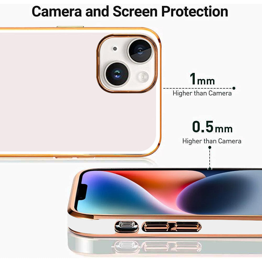 Electroplated Logo View Back Case Cover for Apple iPhone 14 Plus