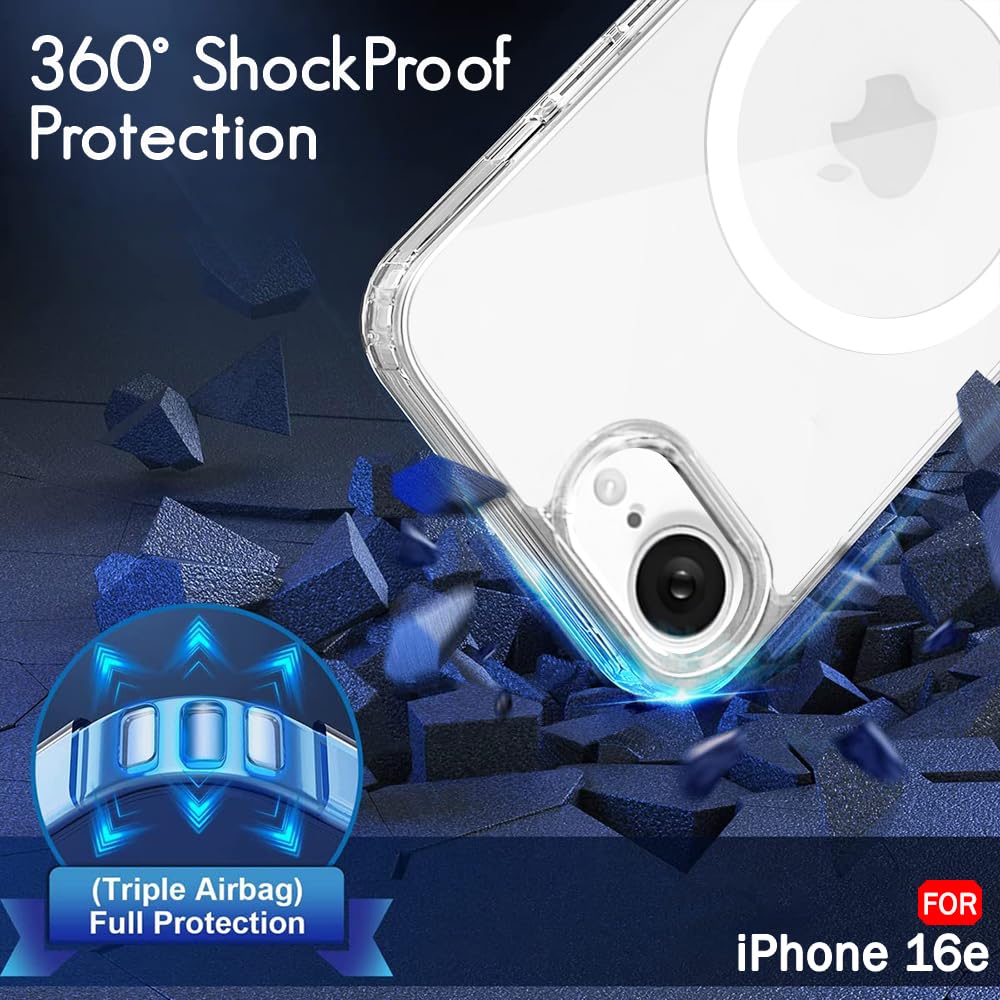 MagSafe Crystal Clear Back Cover for Apple iPhone 16e