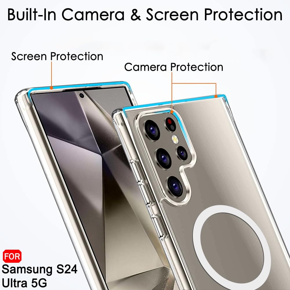 MagSafe Crystal Clear Back Cover for Samsung Galaxy S24 Ultra 5G