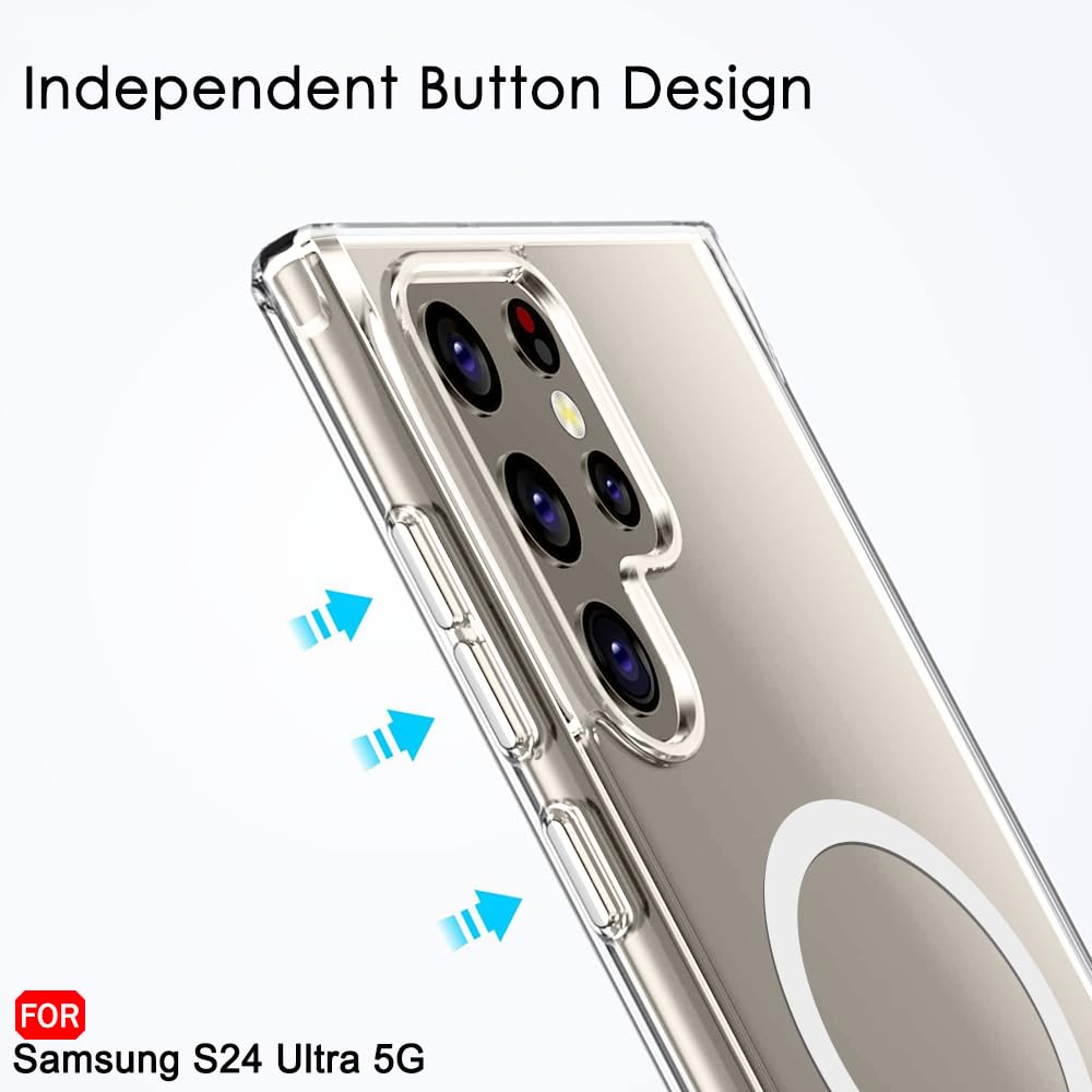 MagSafe Crystal Clear Back Cover for Samsung Galaxy S24 Ultra 5G