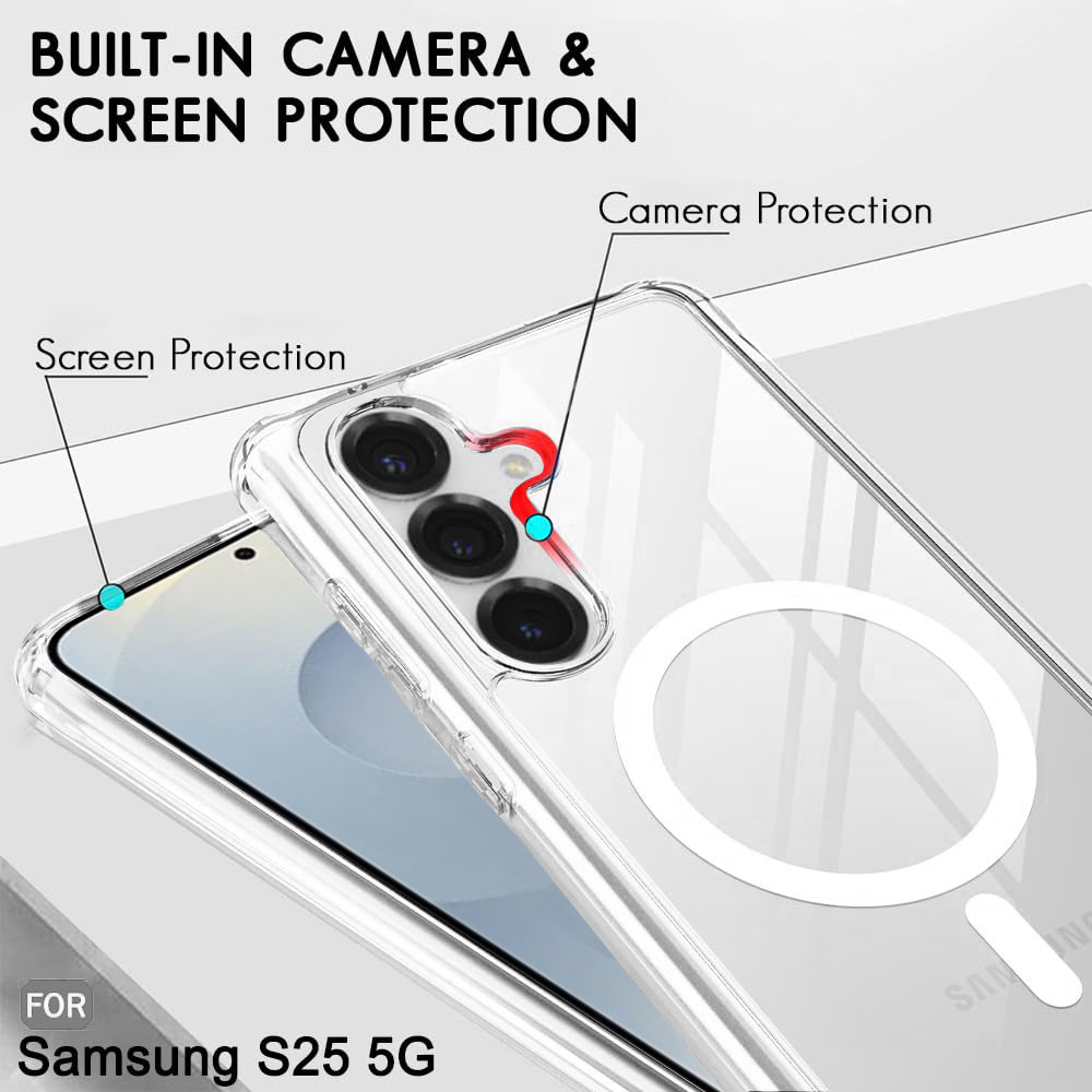 MagSafe Crystal Clear Back Cover for Samsung Galaxy S25 5G