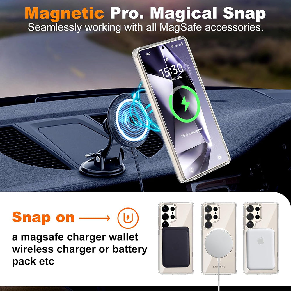 MagSafe Crystal Clear Back Cover for Samsung Galaxy S25 Ultra 5G