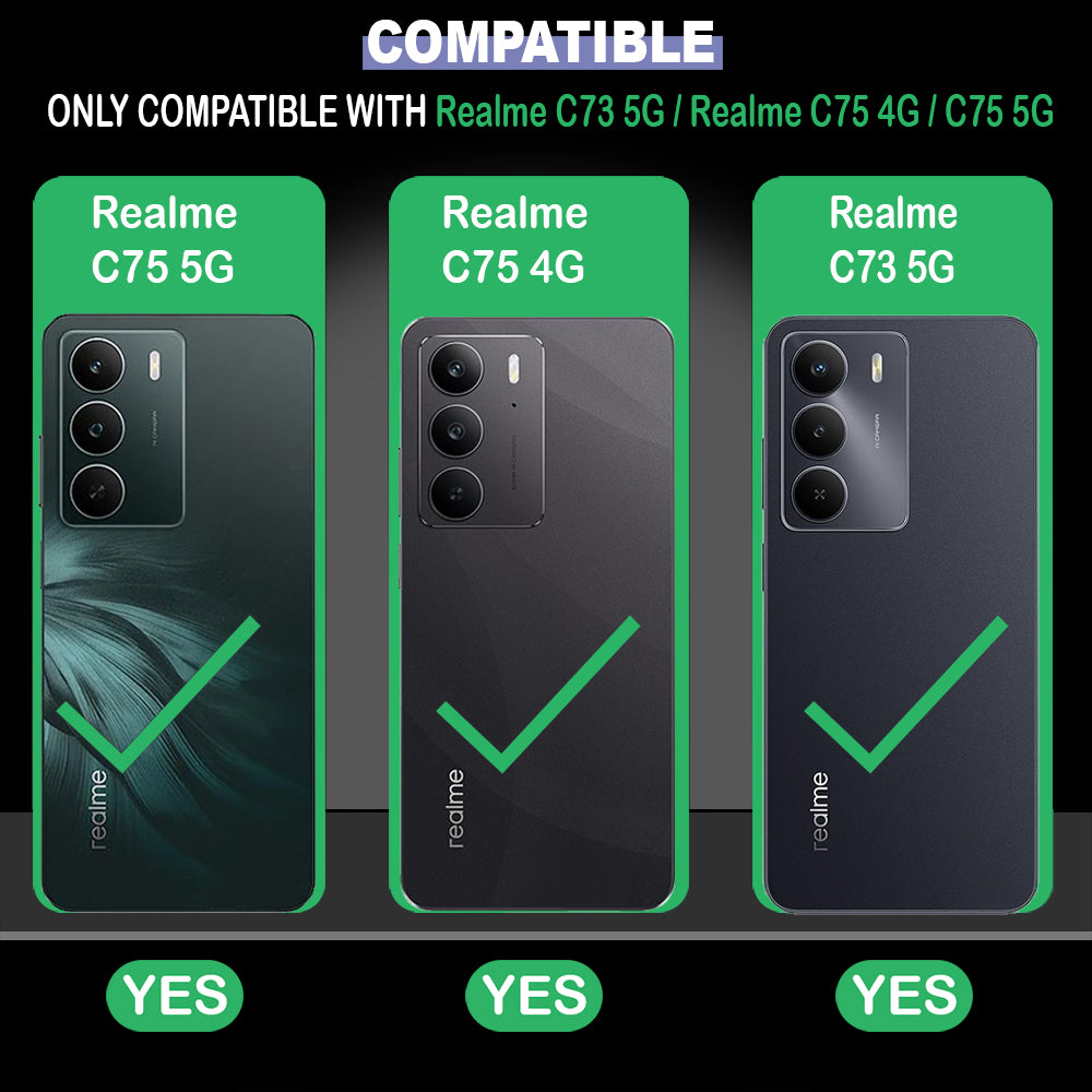 Hybrid Card Slot Back Cover for Realme C73 5G / C75 4G / C75 5G / Narzo 80 Lite 5G