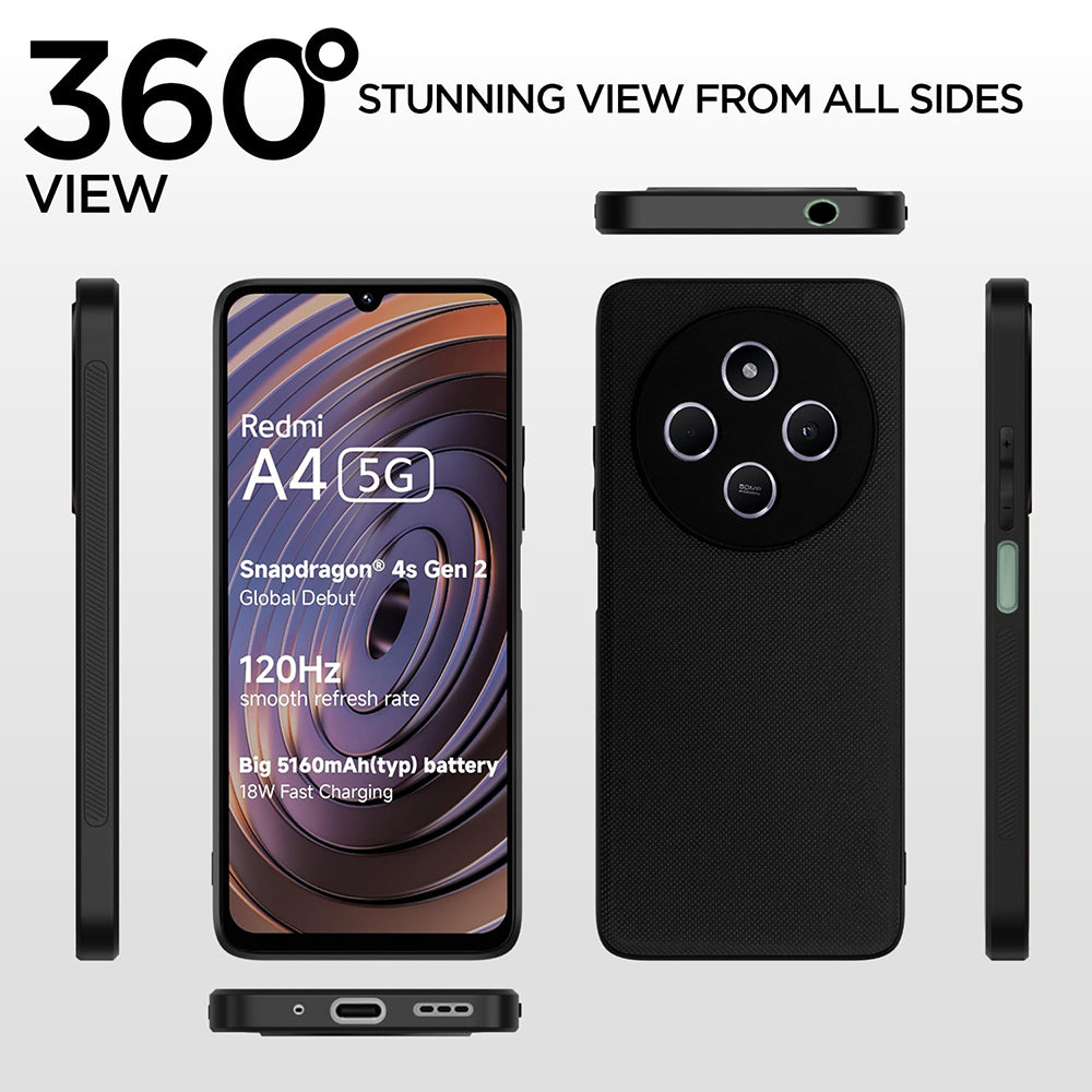 Leather PC TPU Cover for Mi Redmi A4 5G / 14C 5G / 14R 5G / Poco C75 5G