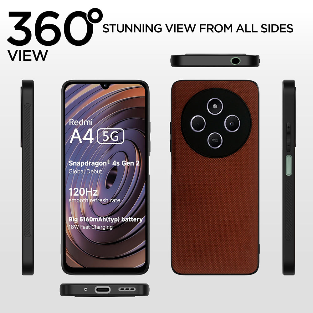 Leather PC TPU Cover for Mi Redmi A4 5G / 14C 5G / 14R 5G / Poco C75 5G