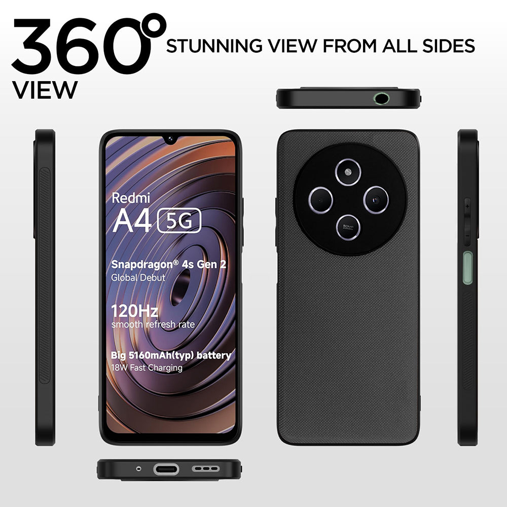 Leather PC TPU Cover for Mi Redmi A4 5G / 14C 5G / 14R 5G / Poco C75 5G
