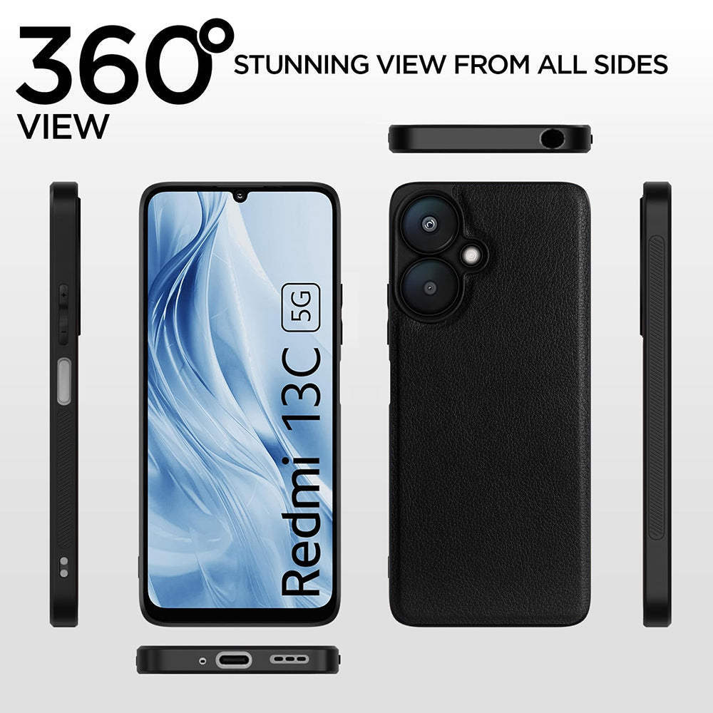 Leather PC TPU Cover for Mi Redmi 13C 5G / Poco M6 5G