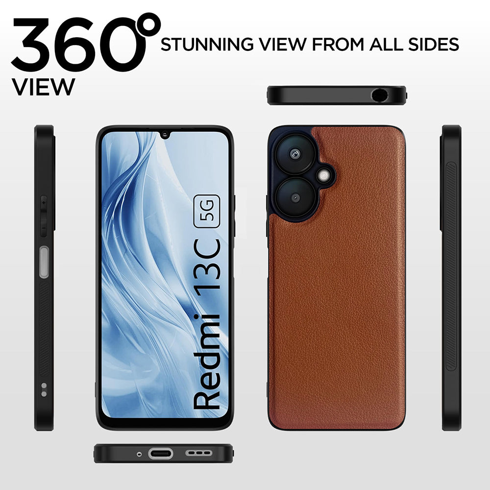 Leather PC TPU Cover for Mi Redmi 13C 5G / Poco M6 5G