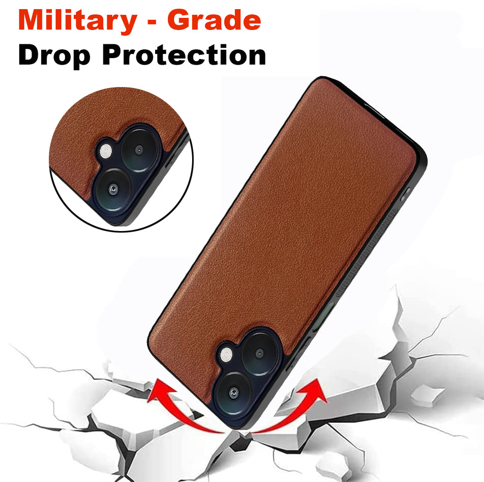 Leather PC TPU Cover for Mi Redmi 13C 5G / Poco M6 5G