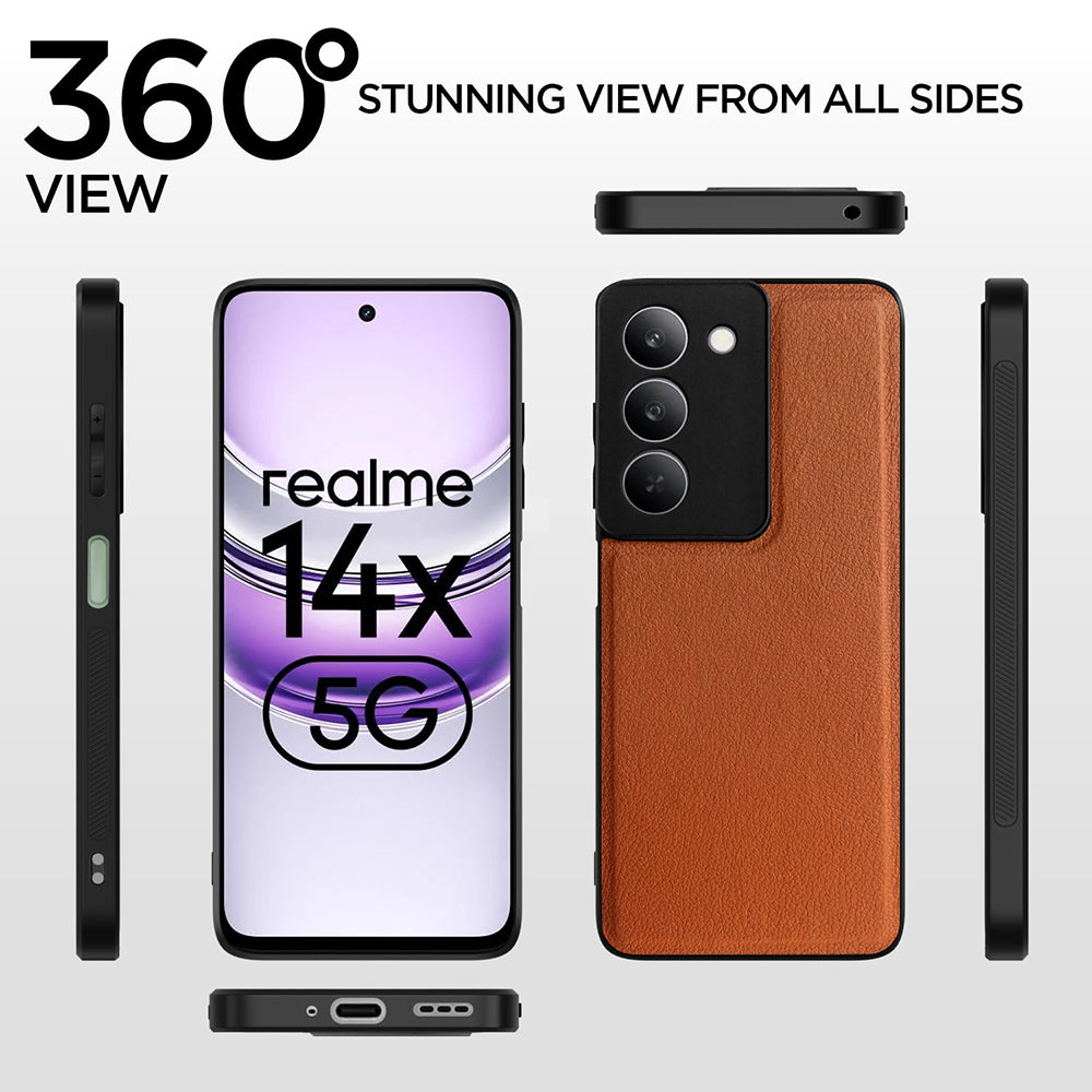 Leather PC TPU Cover for Realme 14x 5G / P3x 5G