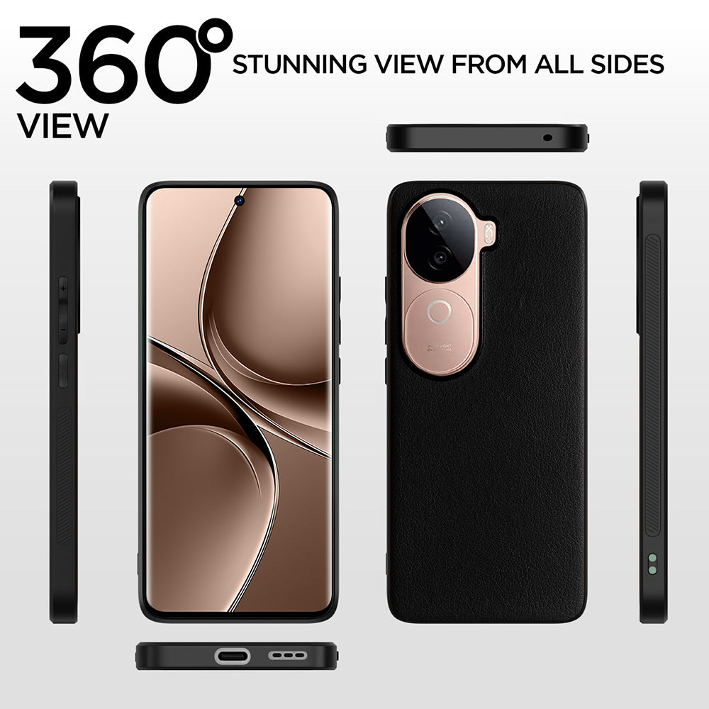 Leather PC TPU Cover for Vivo V40e 5G / iQOO Z9s 5G