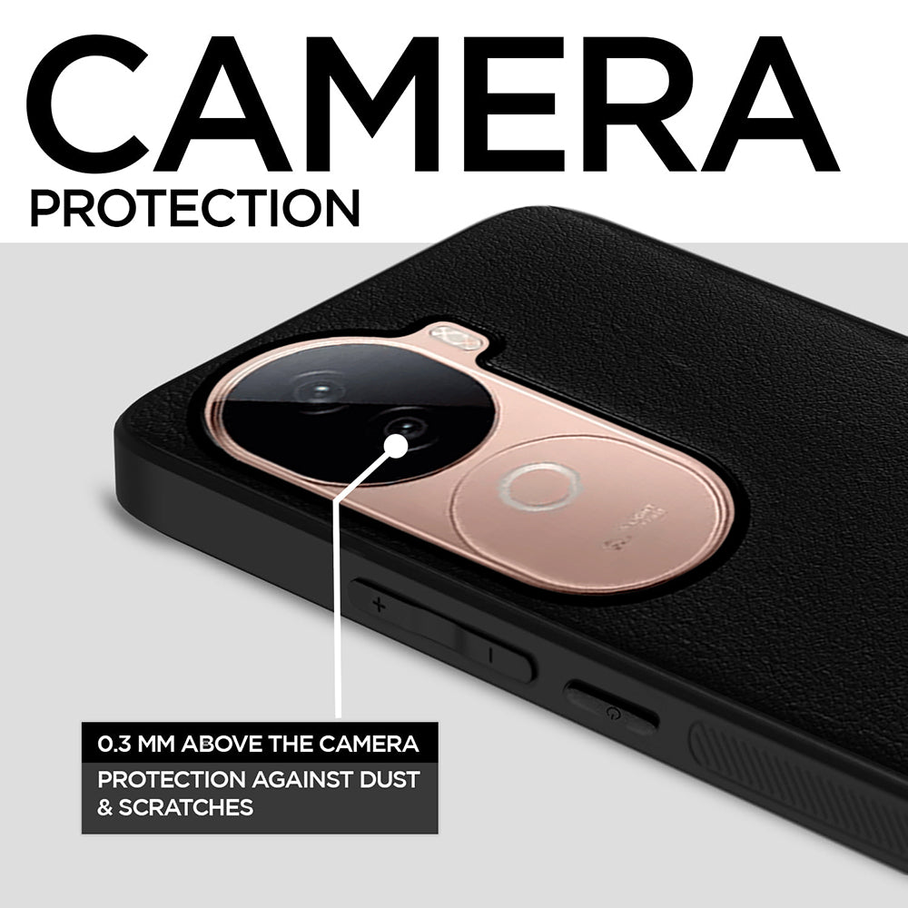 Leather PC TPU Cover for Vivo V40e 5G / iQOO Z9s 5G