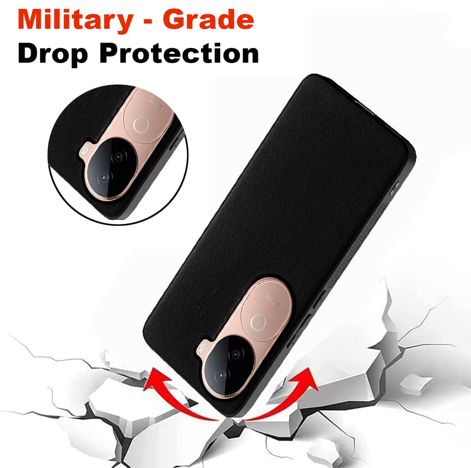 Leather PC TPU Cover for Vivo V40e 5G / iQOO Z9s 5G