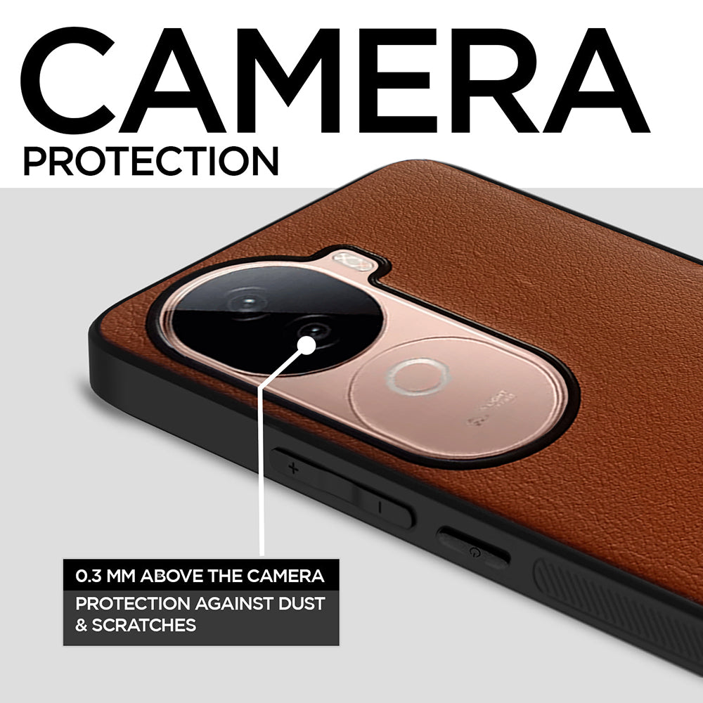 Leather PC TPU Cover for Vivo V40e 5G / iQOO Z9s 5G
