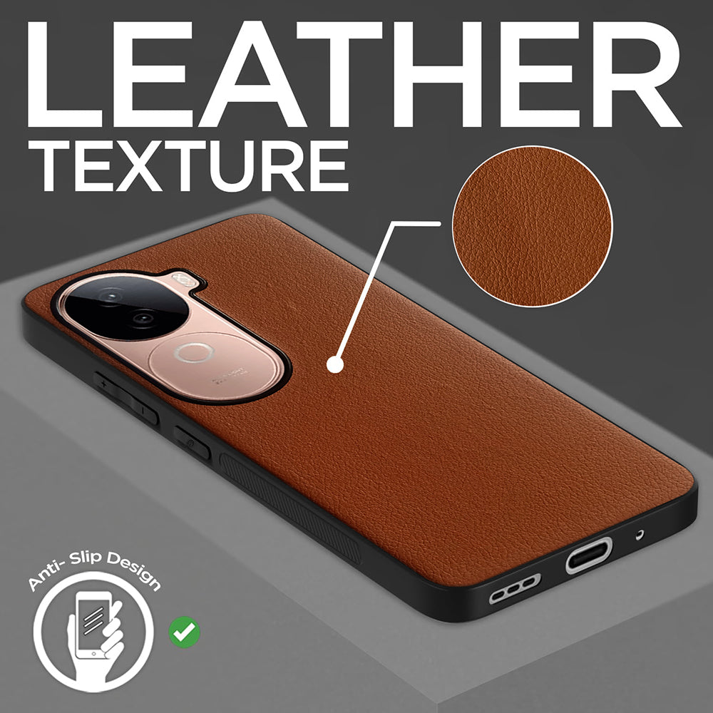 Leather PC TPU Cover for Vivo V40e 5G / iQOO Z9s 5G