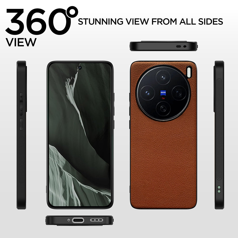 Leather PC TPU Cover for Vivo X200 5G