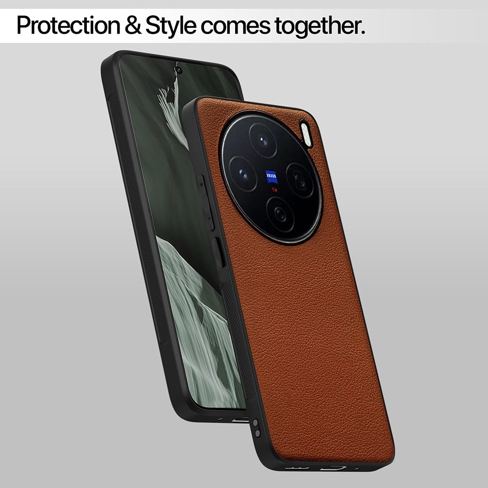 Leather PC TPU Cover for Vivo X200 5G