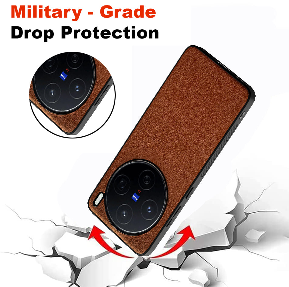 Leather PC TPU Cover for Vivo X200 5G