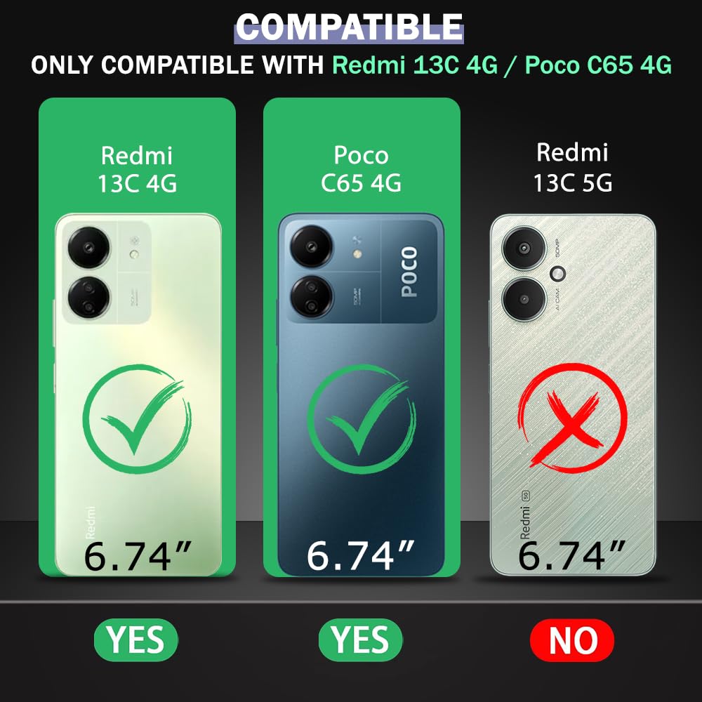 Shockproof Flexible Soft Silicone Back Cover for Mi Redmi 13C 4G / Poco C65 4G