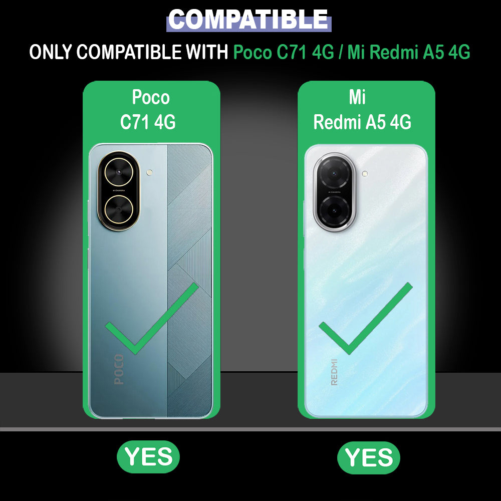 Shockproof Flexible Soft Silicone Back Cover for Poco C71 4G / Mi Redmi A5 4G