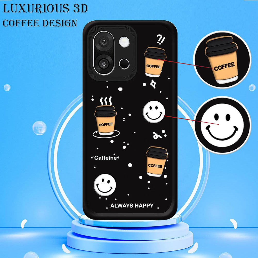 Coffee Mug Theme & Smile Design Back Cover for OnePlus 13s 5G / 13T 5G