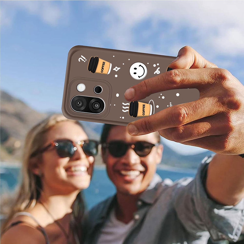 Coffee Mug Theme & Smile Design Back Cover for OnePlus 13s 5G / 13T 5G