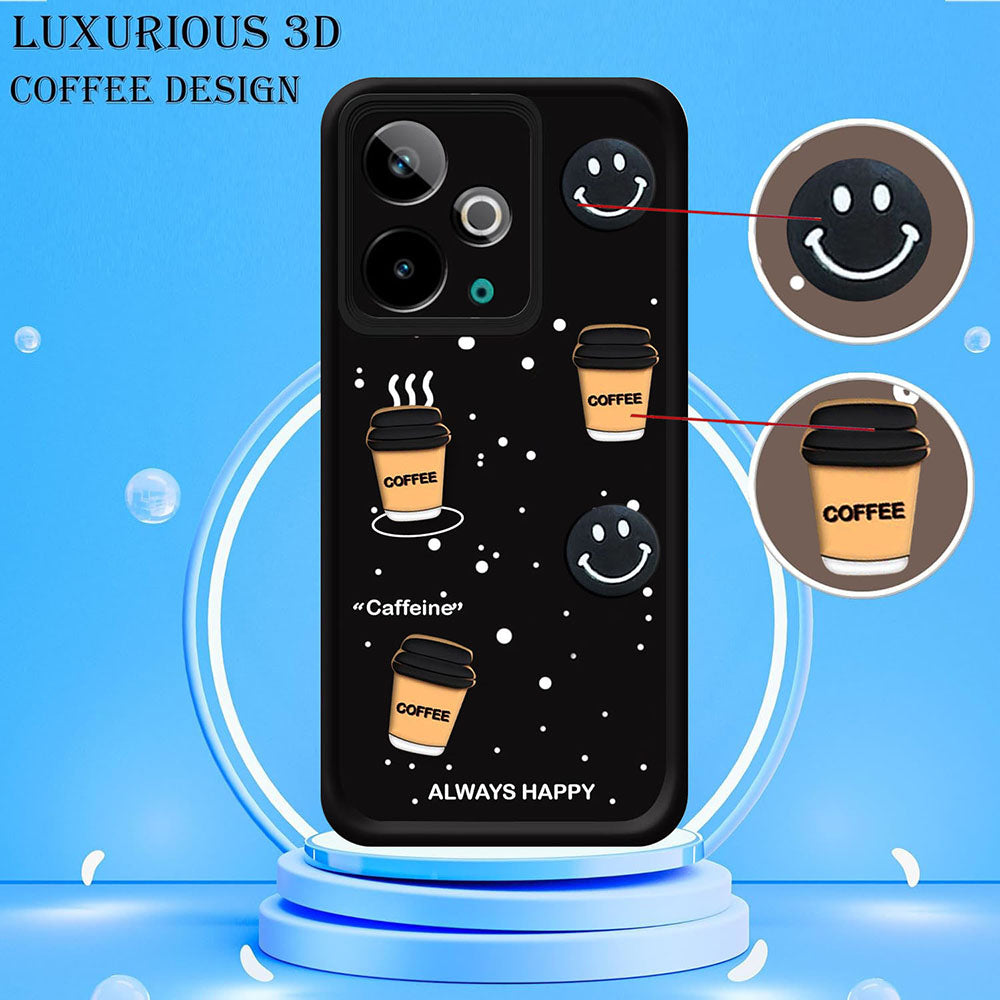 Coffee Mug Theme & Smile Design Back Cover for Realme 14T 5G