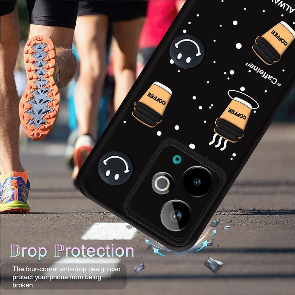 Coffee Mug Theme & Smile Design Back Cover for Realme 14T 5G