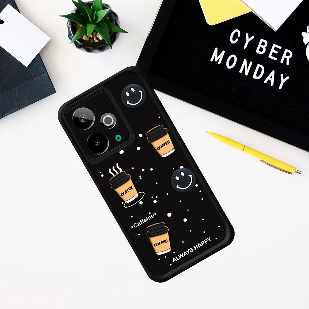 Coffee Mug Theme & Smile Design Back Cover for Realme 14T 5G