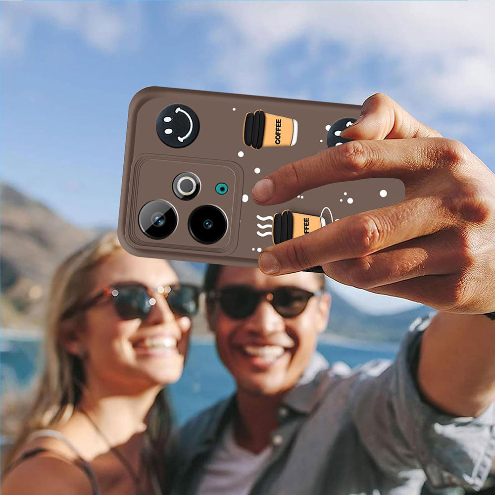 Coffee Mug Theme & Smile Design Back Cover for Realme 14T 5G