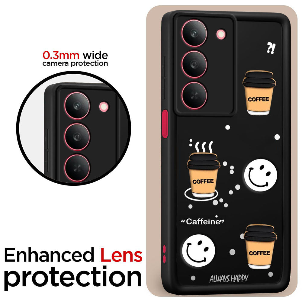 Coffee Mug Theme & Smile Design Back Cover for Realme 14x 5G / P3x 5G