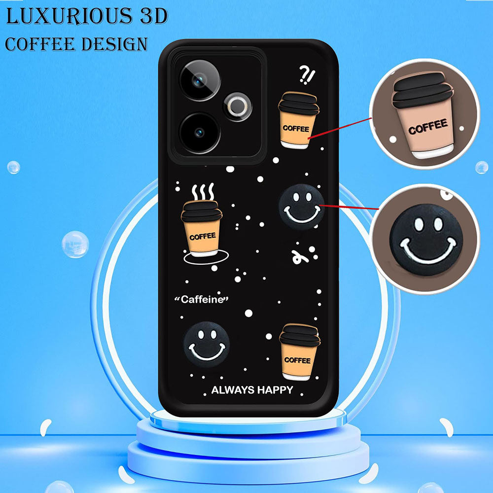 Coffee Mug Theme & Smile Design Back Cover for Realme GT 7 5G / GT 7T 5G