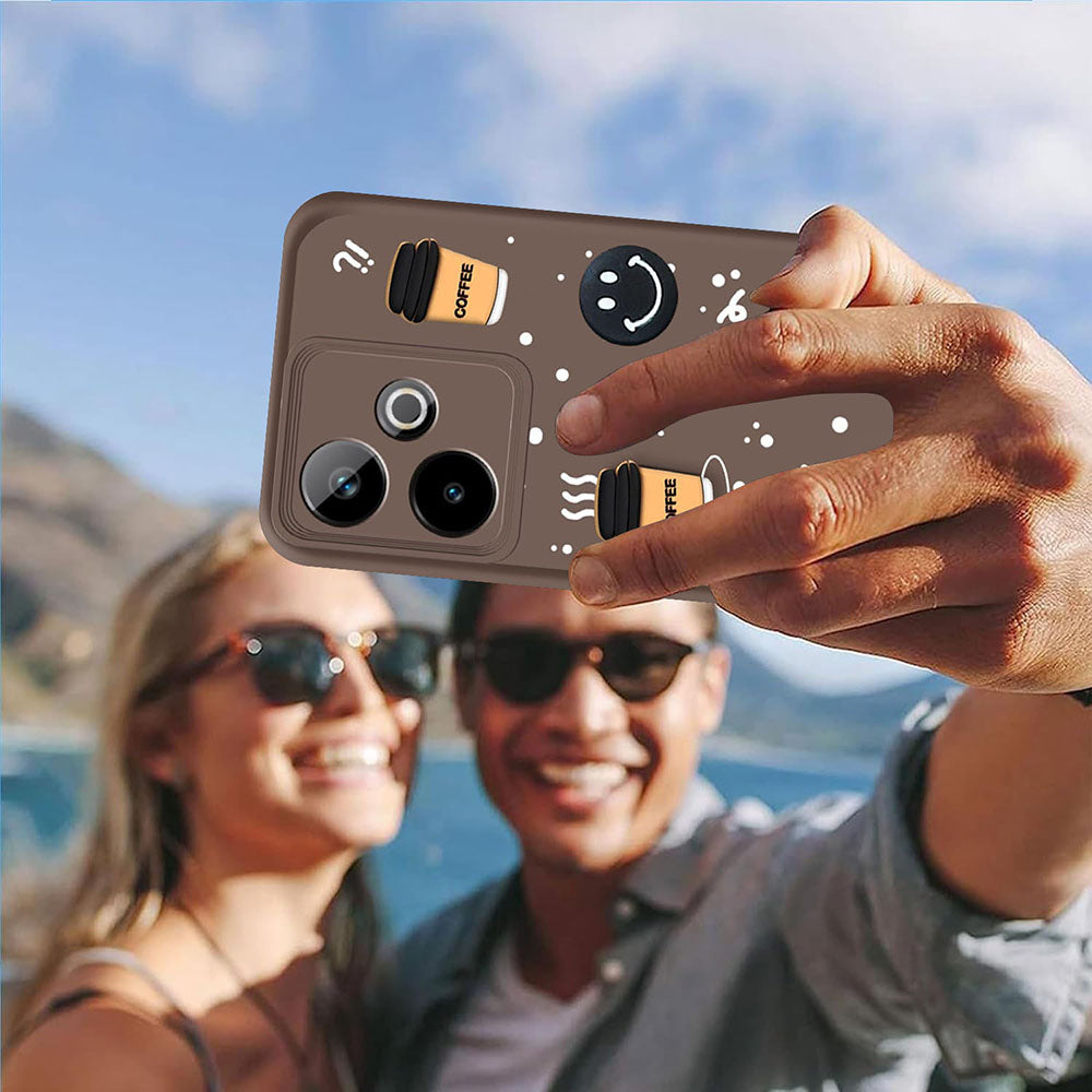 Coffee Mug Theme & Smile Design Back Cover for Realme GT 7 5G / GT 7T 5G