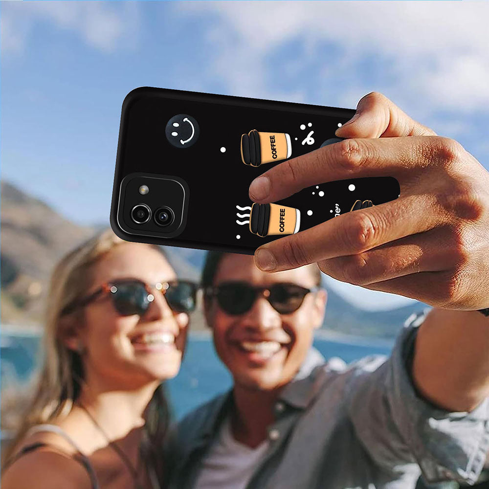 Coffee Mug Theme & Smile Design Back Cover for Samsung Galaxy A03 4G