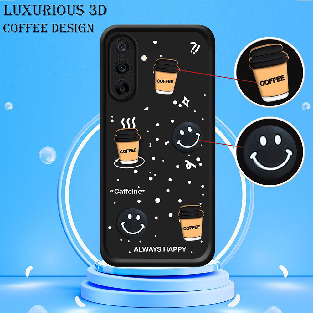 Coffee Mug Theme & Smile Design Back Cover for Samsung Galaxy A26 5G