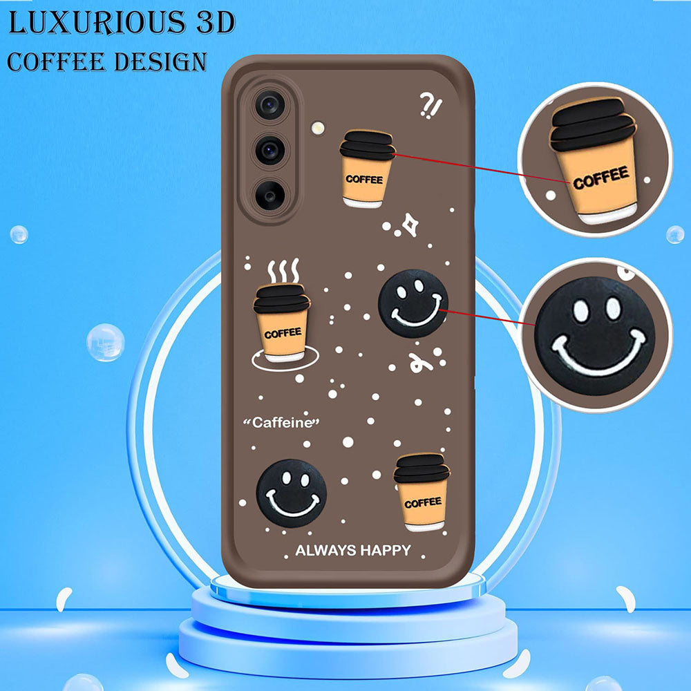 Coffee Mug Theme & Smile Design Back Cover for Samsung Galaxy A26 5G