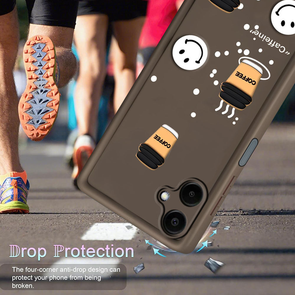 Coffee Mug Theme & Smile Design Back Cover for Samsung Galaxy F06 5G / M06 5G