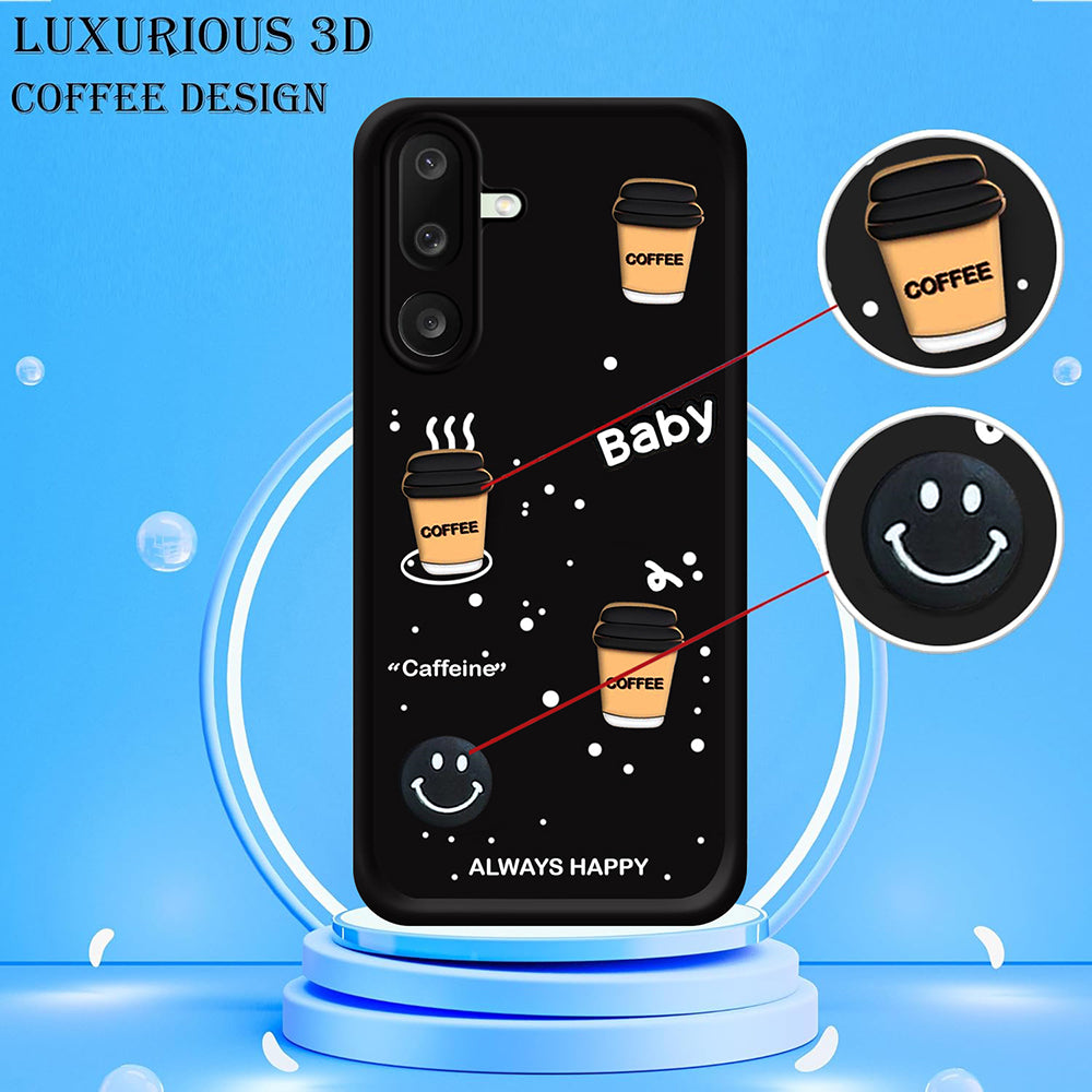 Coffee Mug Theme & Smile Design Back Cover for Samsung Galaxy M56 5G / F56 5G