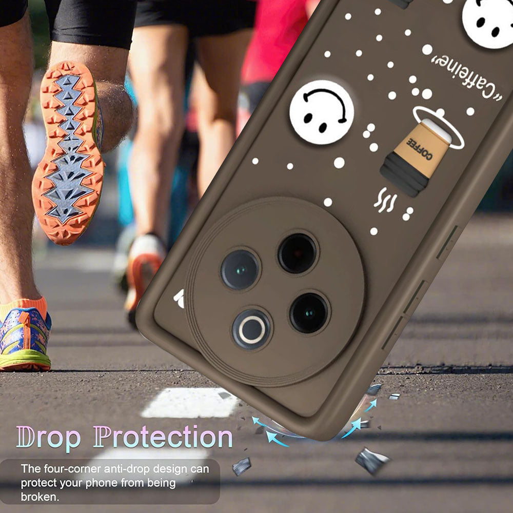 Coffee Mug Theme & Smile Design Back Cover for Vivo T4 5G / Y300 Pro 5G / Y300 Pro Plus 5G / iQOO Z10 5G