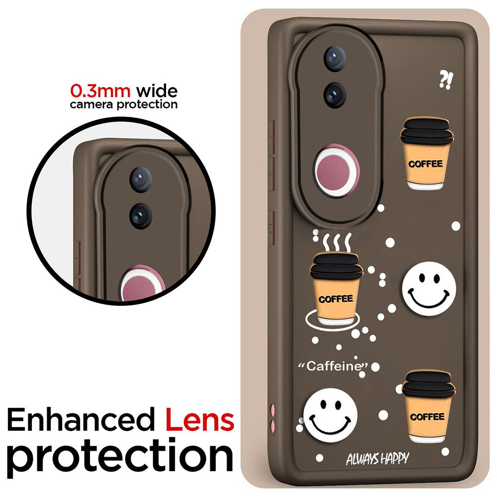 Coffee Mug Theme & Smile Design Back Cover for Vivo V50 5G / V50e 5G