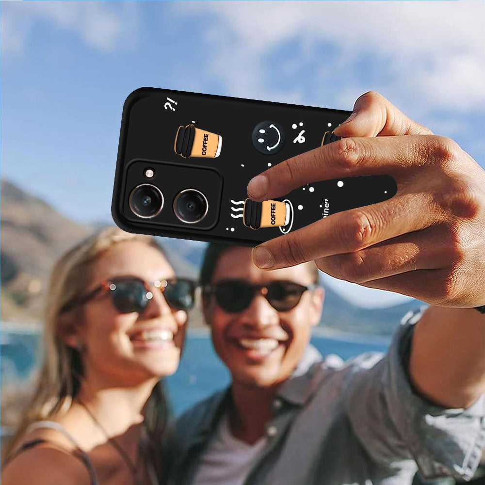Coffee Mug Theme & Smile Design Back Cover for Vivo Y18 4G / Y18T 4G / Y18e 4G / Y28s 5G / Y28e 5G / Y03 4G / T3 Lite 5G / Z9 Lite 5G