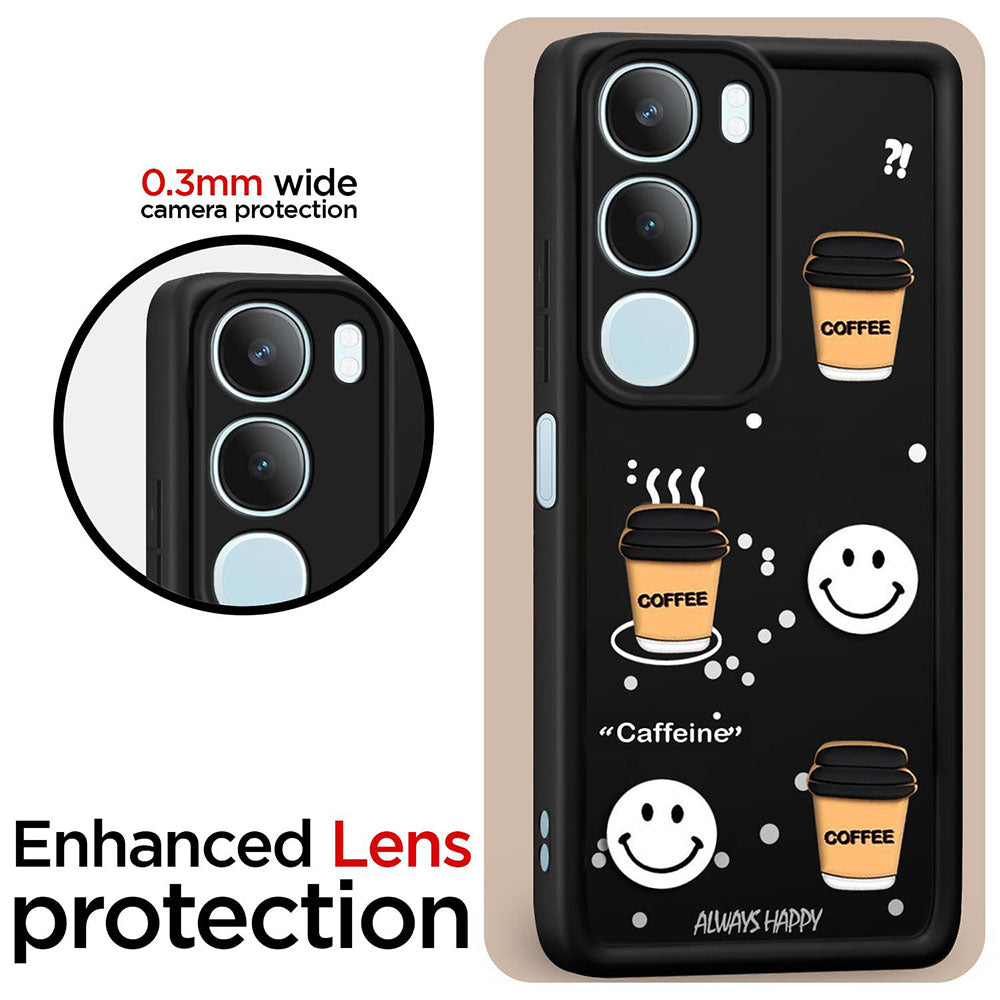 Coffee Mug Theme & Smile Design Back Cover for Vivo Y29 5G / Y19s 4G