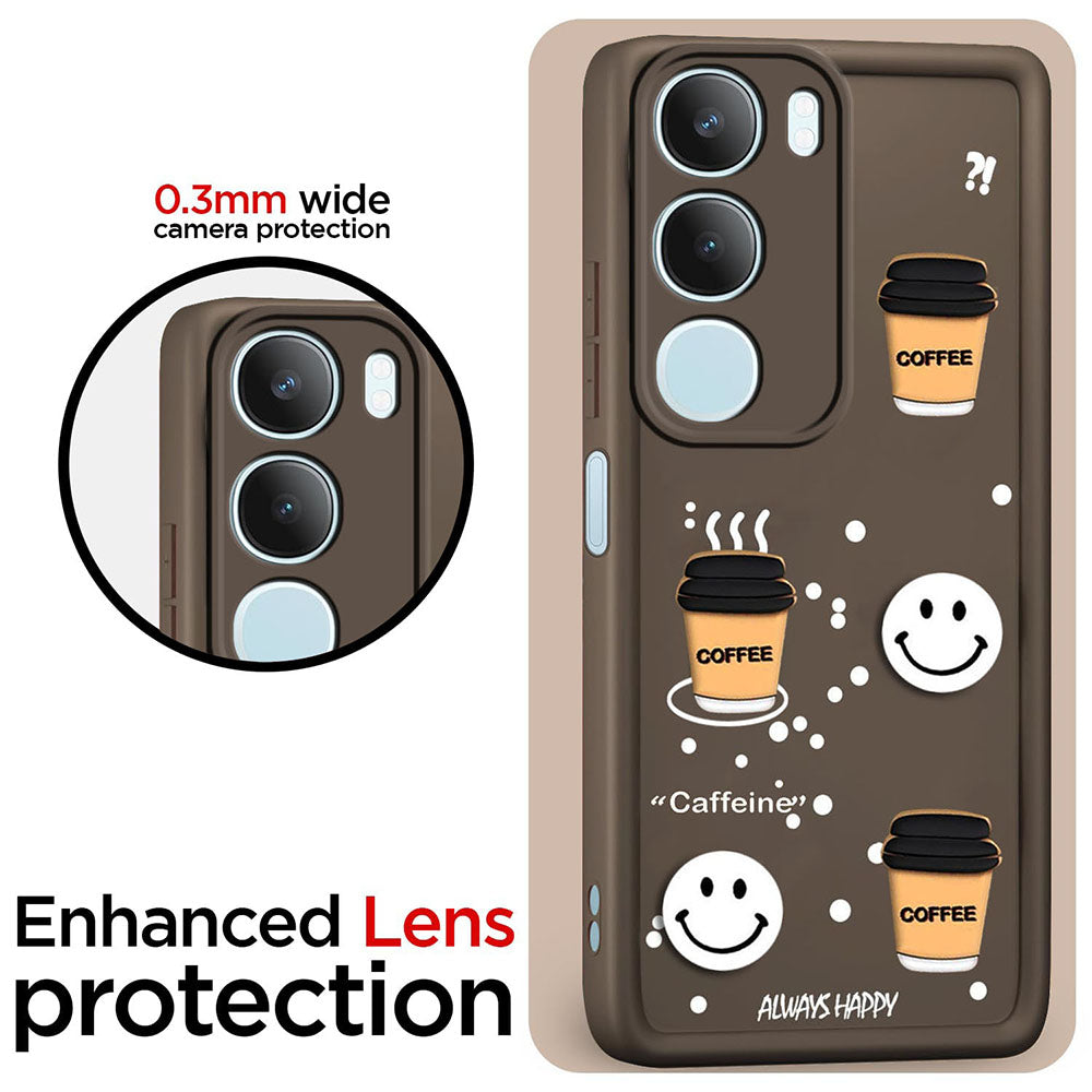 Coffee Mug Theme & Smile Design Back Cover for Vivo Y29 5G / Y19s 4G