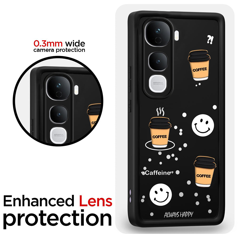 Coffee Mug Theme & Smile Design Back Cover for Vivo Y400 Pro 5G