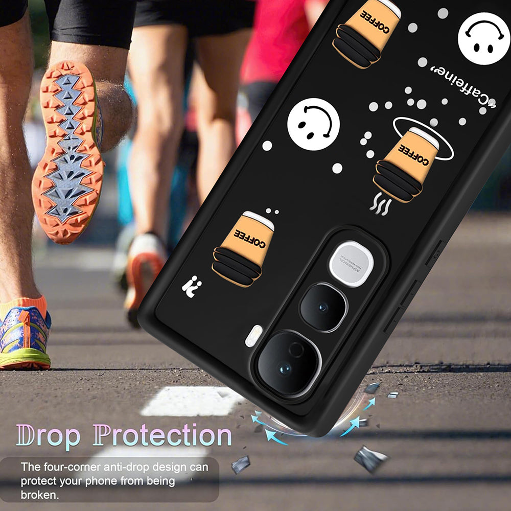 Coffee Mug Theme & Smile Design Back Cover for Vivo Y400 Pro 5G