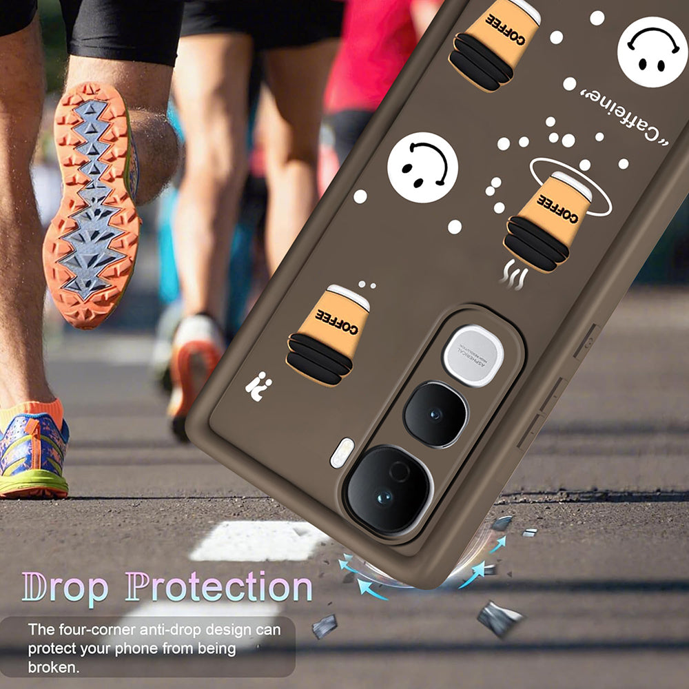 Coffee Mug Theme & Smile Design Back Cover for Vivo Y400 Pro 5G