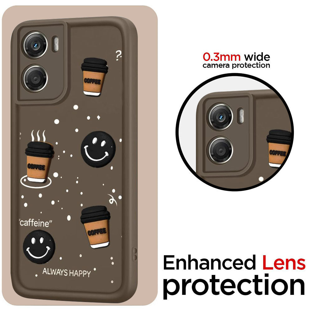 Coffee Mug Theme & Smile Design Back Cover for Motorola Moto G06 4G / G06 Power 4G