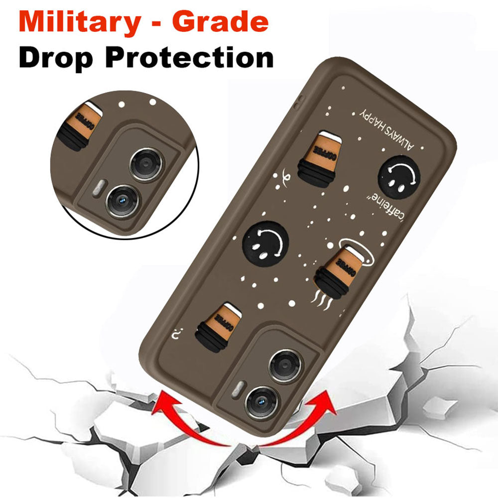 Coffee Mug Theme & Smile Design Back Cover for Motorola Moto G06 4G / G06 Power 4G