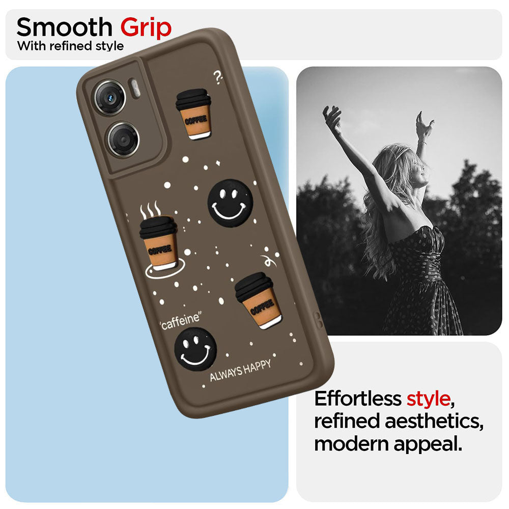 Coffee Mug Theme & Smile Design Back Cover for Motorola Moto G06 4G / G06 Power 4G