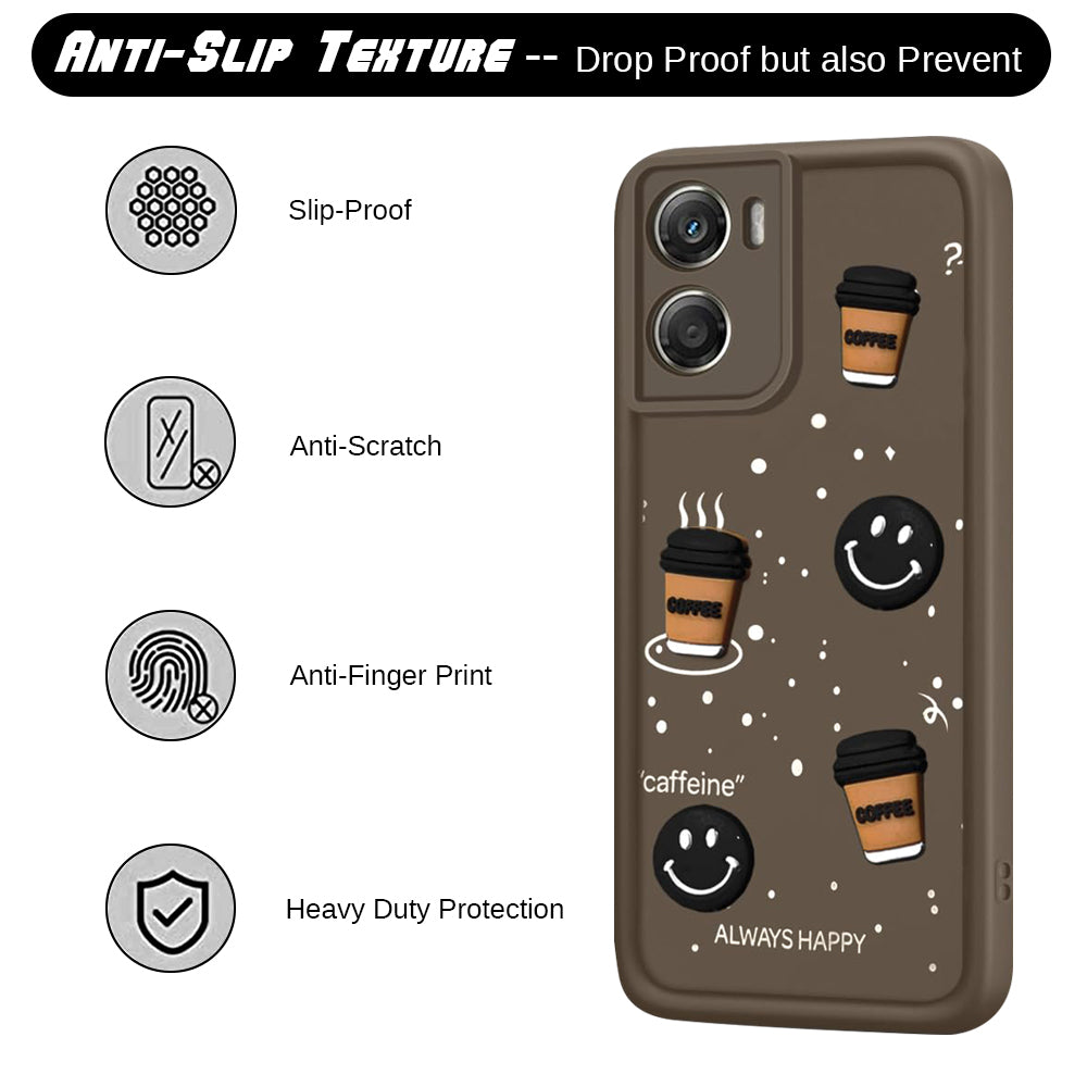 Coffee Mug Theme & Smile Design Back Cover for Motorola Moto G06 4G / G06 Power 4G